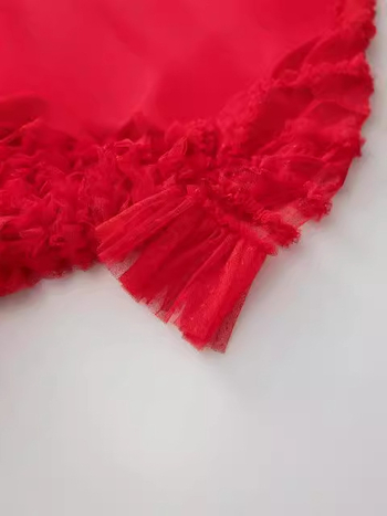 Φόρεμα με σιλουέτα Α-γραμμής, στρογγυλός λαιμός, κοντά μανίκια, κατασκευή από ένα κομμάτι, ύφασμα πολυεστέρα