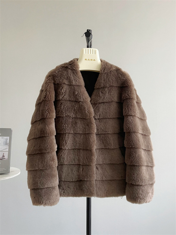 Ženski kaput od vune sa shearlingom, V-izrez, korejski stil, srednja duljina, 95% vuna