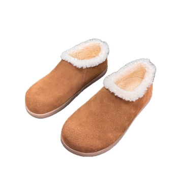 Cipele s zatvorenim nosom od prave kože, postavljena krznom, Slip-On, gumeni potplat, debljina potplata 0–3 cm, casual stil