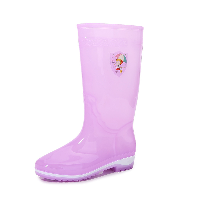 Ženske čizme za kišu, visok cilindar, PVC gornji dio, jednofarbni dizajn, niski pet 1–3 cm