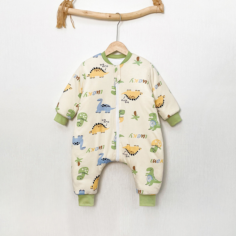 Unisex 100% βαμβακερός επενδυμένος υπνόσακος με διαχωρισμούς ποδιών για παιδιά, χειμώνας-φθινόπωρο, 3–8 ετών, οικιακή ενδυμασία