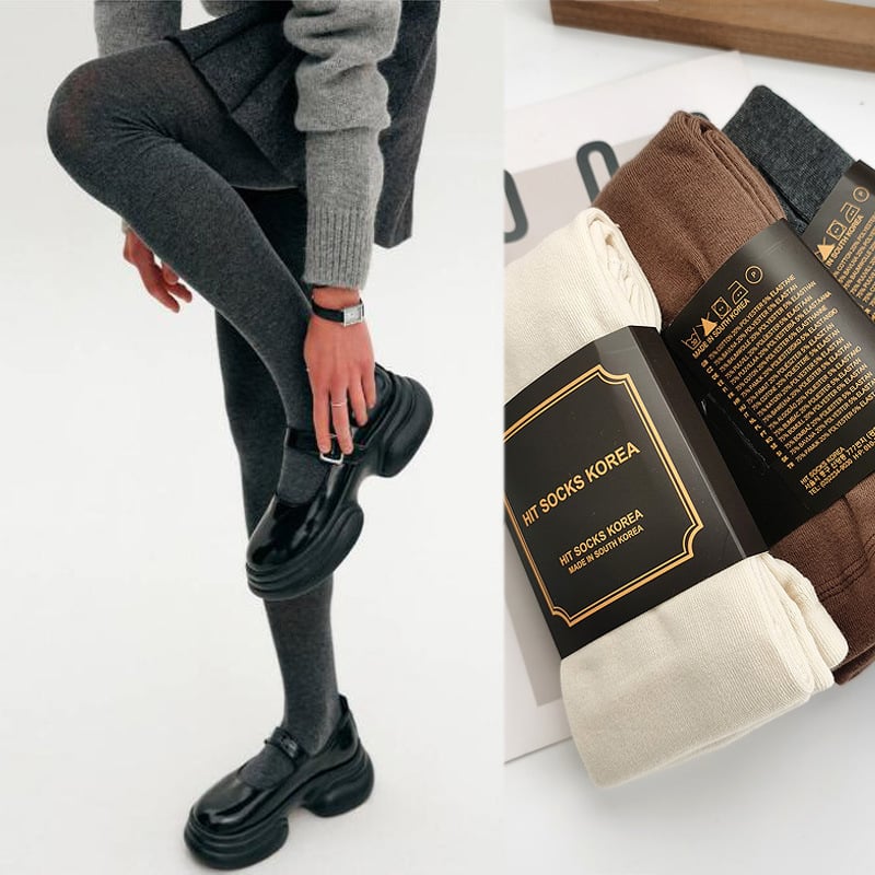 Καλσόν από βαμβάκι, ανύψωση γλουτών και διαμόρφωση σιλουέτας, μονόχρωμο, πλήρης μήκος, μεσαίο πάχος