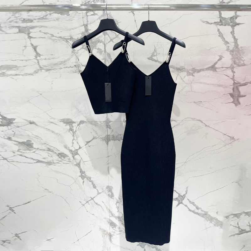 Pletena bodycon haljina bez rukava s dubokim V-izrezom, duga suknja, 3D uzorak, Lyocell 70–80%