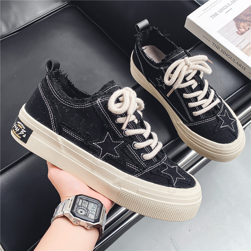 Muške casual platnene board shoes, okrugli vrh, niski kroj, gumeni potplat