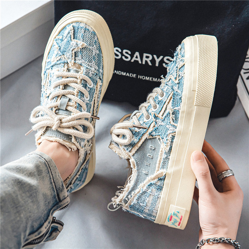 Muške casual platnene board shoes, okrugli vrh, niski kroj, gumeni potplat