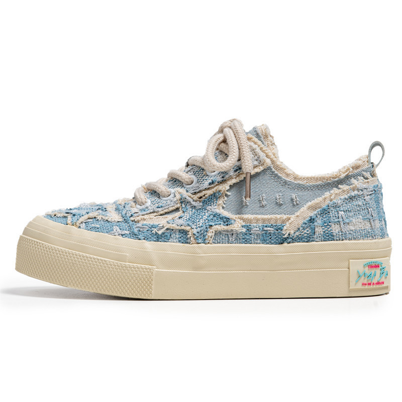 Muške casual platnene board shoes, okrugli vrh, niski kroj, gumeni potplat