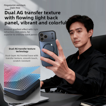 Magnetický kryt na iPhone s veľkým oknom objektívu, TPU materiál, reliéfna zadná strana s dvojitou textúrou, podporuje bezdrôtové magnetické nabíjanie