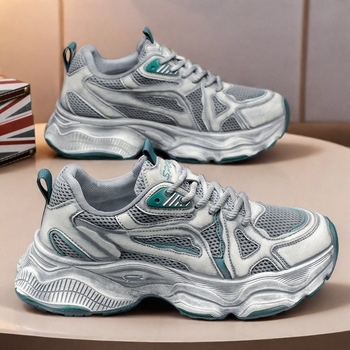Pantofi bărbătești Dad Shoes: upper PU+mesh respirabil, talpă din cauciuc, gleznă joasă, șireturi, branț EVA