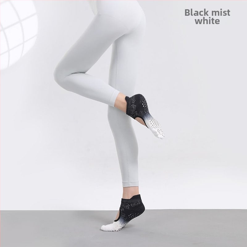 Йога чорапи с противохлъзгаща повърхност, абсорбиращи пот, петопръстни чорапи със разделени пръсти, танцови чорапи без пета, памук