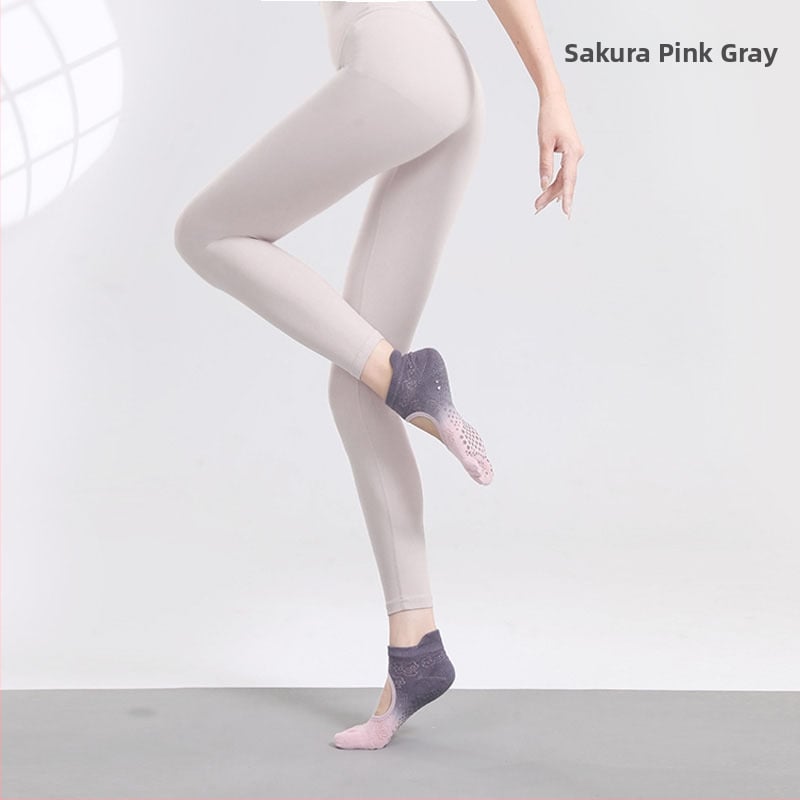 Йога чорапи с противохлъзгаща повърхност, абсорбиращи пот, петопръстни чорапи със разделени пръсти, танцови чорапи без пета, памук