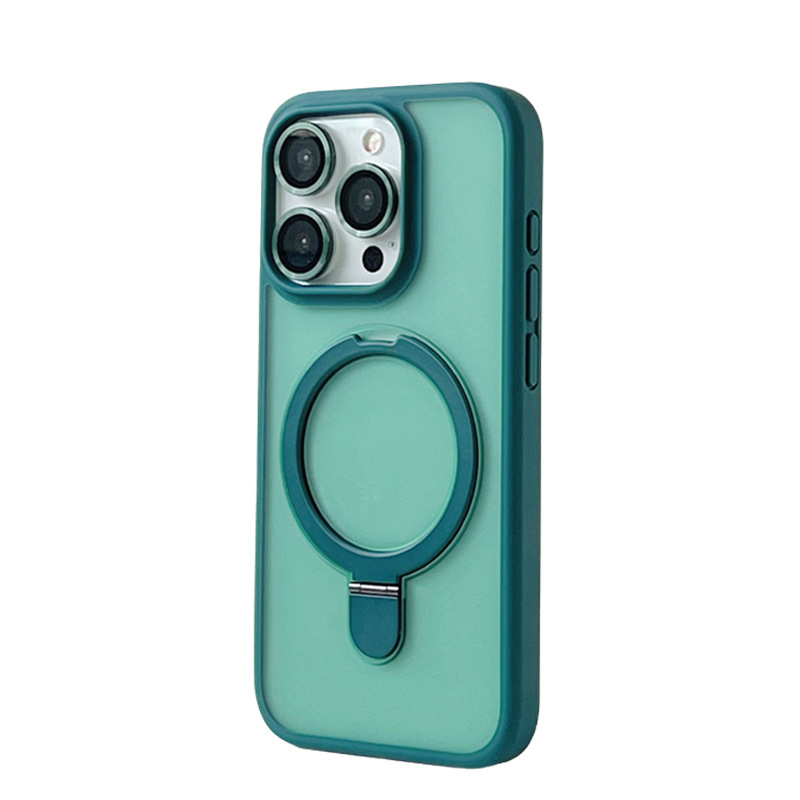 Pouzdro na telefón s magnetickým stojanom, matný PC materiál, pre iPhone 11–14 série, s fóliou na objektív a ochranným krytom