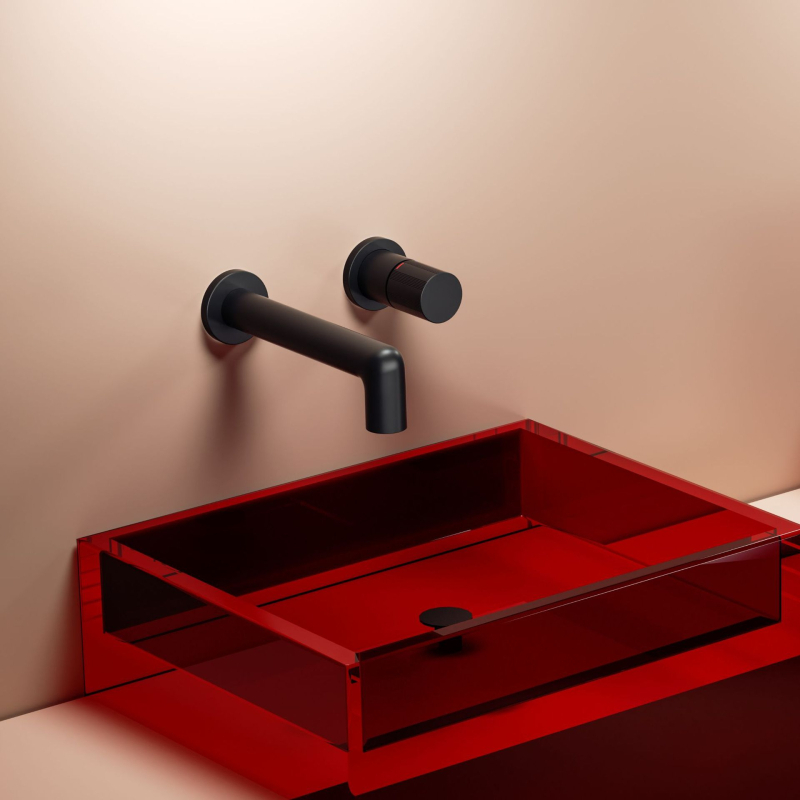 Χαλκός Κρυφός Εντοιχισμένος Μίκτης Νιπτήρα Τοίχου, Ενσωματωμένος, Άνοιγμα Με Ανύψωση, Κεραμικός Δίσκος Βαλβίνας, Μοντέλο 9001