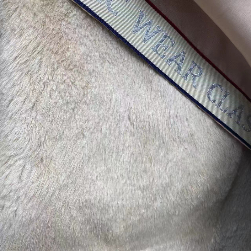 Palton de blană pentru femei, parka cu căptușeală de blană de iepure și guler detașabil din blană de vulpe, lungime medie, mâneci lungi, exterior din păr de iepure Rex