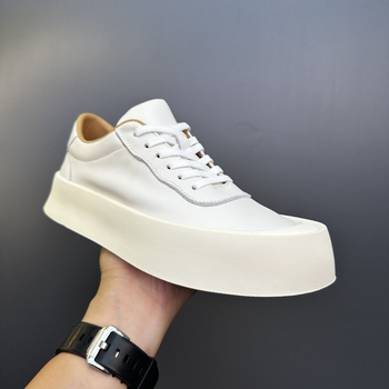 Adidași pentru bărbați din piele naturală, fabricați manual, talpă groasă, șireturi, stil casual vintage