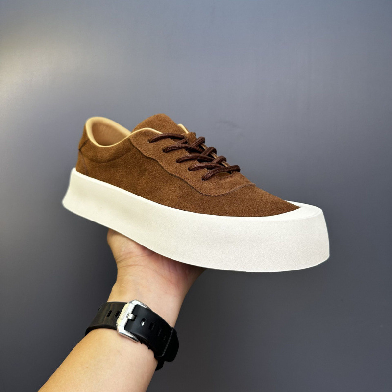 Adidași pentru bărbați din piele naturală, fabricați manual, talpă groasă, șireturi, stil casual vintage