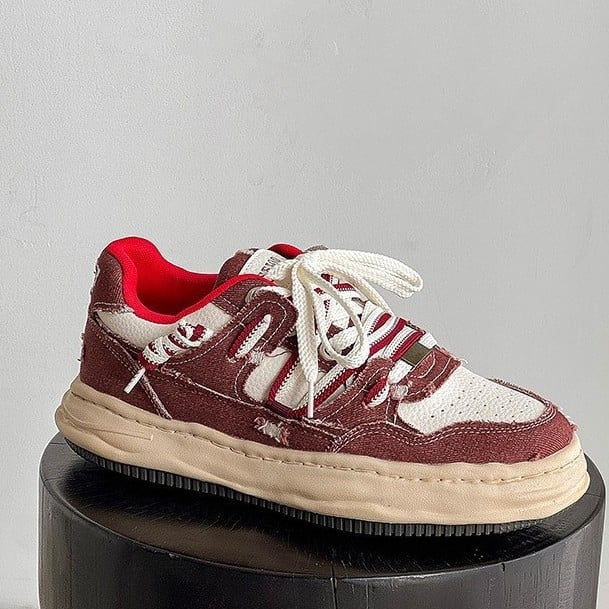 Adidași din canvas pentru bărbați, cu talpă groasă din cauciuc, șireturi, talpă interioară EVA