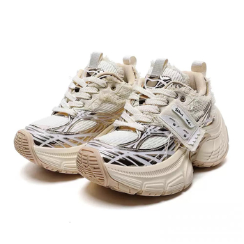 Muške tenisice tipa dad shoes s debelom potplatom za povećanje visine, retro dizajn, ulični stil (unisex). Gornji materijal: koža; Đon: guma; Zatvaranje: vezanje; Visina pete: 3–5 cm