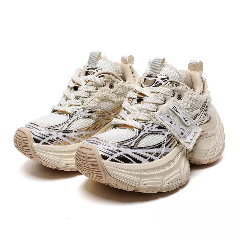 Muške tenisice tipa dad shoes s debelom potplatom za povećanje visine, retro dizajn, ulični stil (unisex). Gornji materijal: koža; Đon: guma; Zatvaranje: vezanje; Visina pete: 3–5 cm