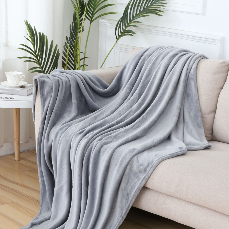 Flanel deka, poliester, 500–800 g, pogodna za sve sezone, moderni minimalistički stil