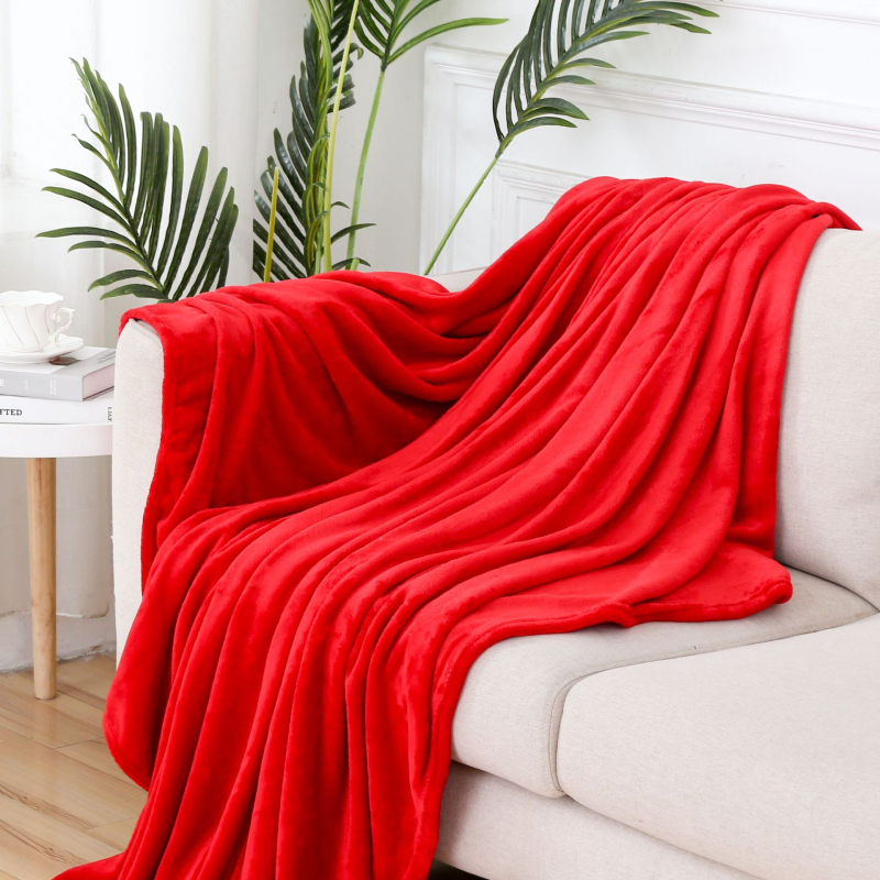 Flanel deka, poliester, 500–800 g, pogodna za sve sezone, moderni minimalistički stil