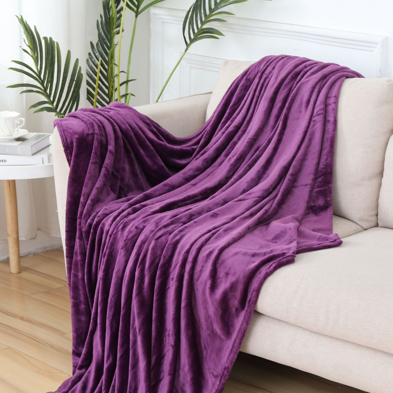 Flanel deka, poliester, 500–800 g, pogodna za sve sezone, moderni minimalistički stil