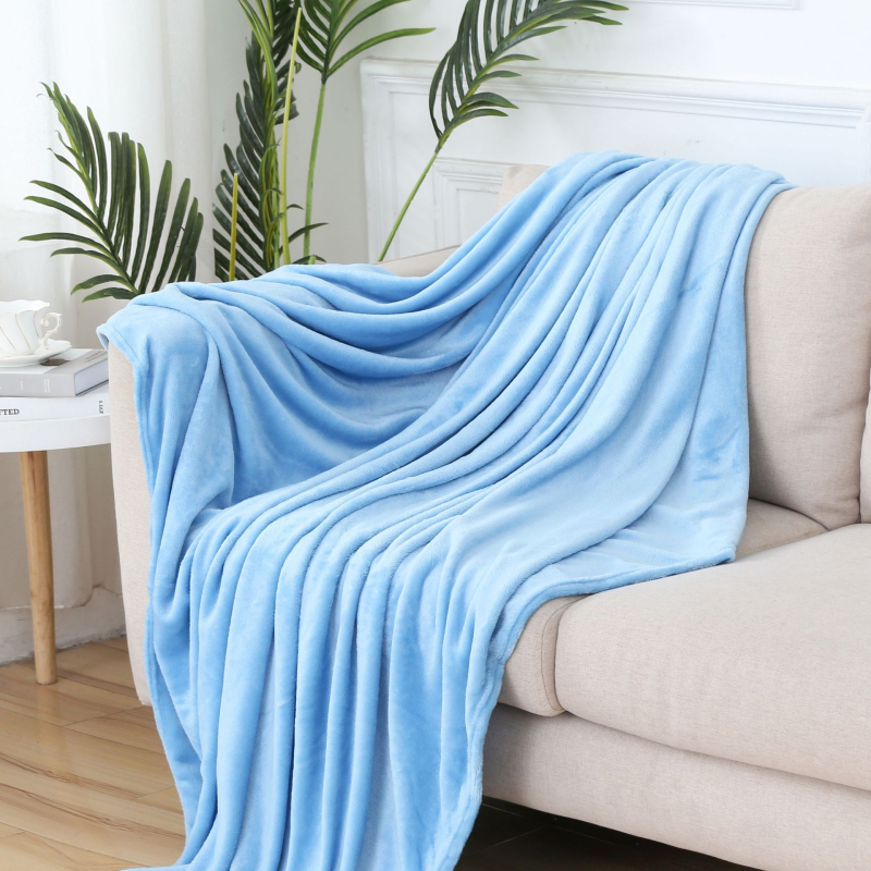 Flanel deka, poliester, 500–800 g, pogodna za sve sezone, moderni minimalistički stil