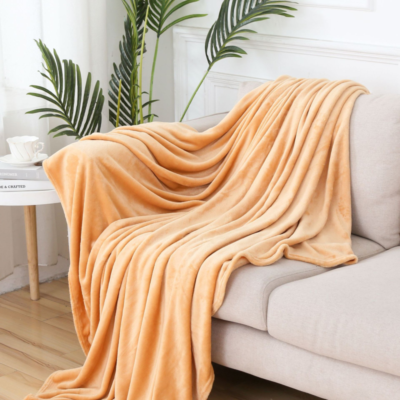 Flanel deka, poliester, 500–800 g, pogodna za sve sezone, moderni minimalistički stil