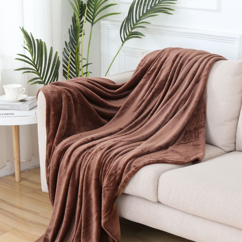 Flanel deka, poliester, 500–800 g, pogodna za sve sezone, moderni minimalistički stil