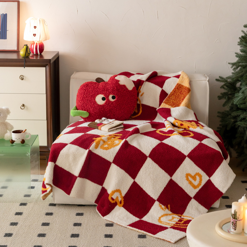 Pătură din fleece pentru canapea și birou, model geometric, pentru toate anotimpurile, stil INS