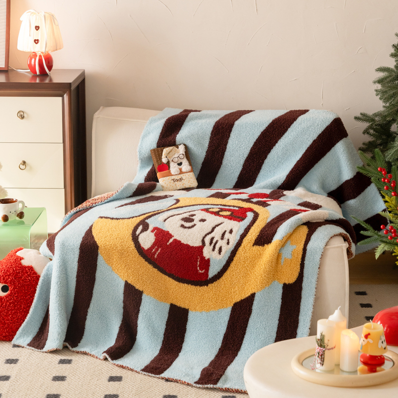 Pătură din fleece pentru canapea și birou, model geometric, pentru toate anotimpurile, stil INS