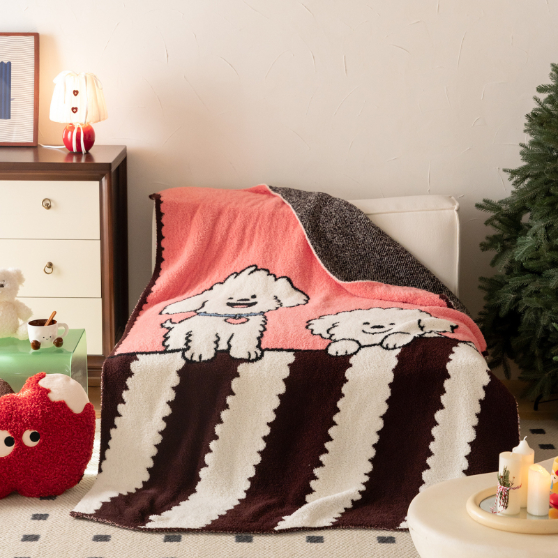 Pătură din fleece pentru canapea și birou, model geometric, pentru toate anotimpurile, stil INS