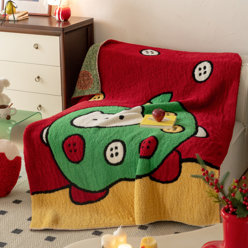 Pătură din fleece pentru canapea și birou, model geometric, pentru toate anotimpurile, stil INS