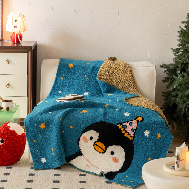 Pătură din fleece pentru canapea și birou, model geometric, pentru toate anotimpurile, stil INS