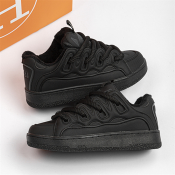 Pantofi sport casual de iarnă, unisex, stil coreean, cu căptușeală din bumbac, partea superioară din piele sintetică, talpă EVA