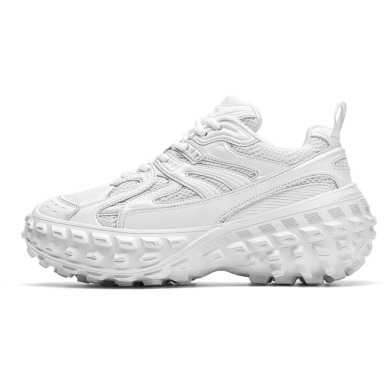 Unisex dad tenisice – povećanje visine, PU gornji dio, prozračna mrežasta podstava, plastična potplat, visina pete 3–5 cm
