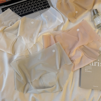 Ženske gaćice od ice silk, niski struk, s najlonskom podstavom, prozračne
