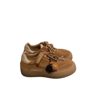 Γυναικεία αθλητικά παπούτσια με κορδόνια, επάνω μέρος nubuk από δέρμα βοοειδών, καθημερινή χρήση (χαμηλό προφίλ, καουτσούκ σόλα, ανθεκτικά στη φθορά)