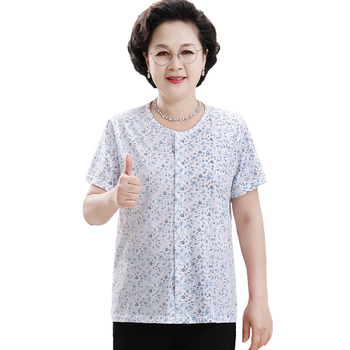 Καλοκαιρινή πουκάμισο από βαμβάκι για ηλικιωμένους, κοντό μανίκι, καθημερινό στυλ, περισσότερο από 95% βαμβάκι, Καλοκαίρι 2025