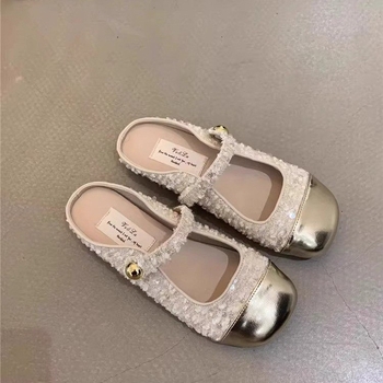 Slip-On mule s zatvorenim nosom, korejskog stila, gornji dio od mikrovlaknaste kože, gumena potplat, grafiti uzorak, protuklizno (Gornja: mikrovlakna koža; Vzor: grafiti; Potplat: guma; Protuklizno)