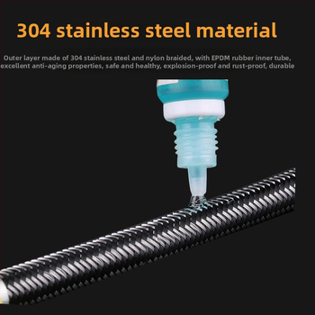 Ανοξείδωτος πλεγμένος σωλήνας εισόδου νερού με σύνδεση με βίδες — 0–90°C, 1.0 MPa, κατάλληλος για τουαλέτες και θερμαντήρες νερού