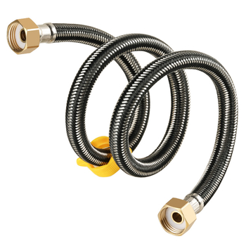 Ανοξείδωτος πλεγμένος σωλήνας εισόδου νερού με σύνδεση με βίδες — 0–90°C, 1.0 MPa, κατάλληλος για τουαλέτες και θερμαντήρες νερού