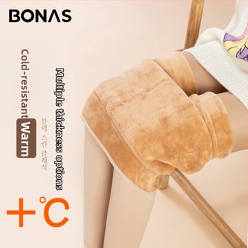 BONAS Νάιλον καλσόν με επένδυση φλίς για γυναίκες, 1800D Denier, παχιά, ανύψωση γοφών και διαμόρφωση, για όλες τις εποχές