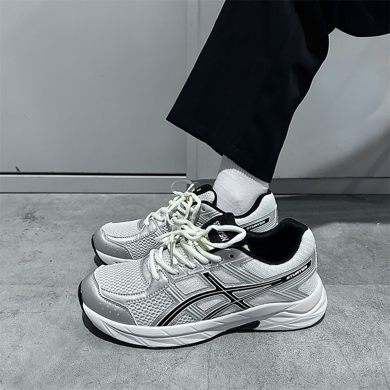 Muške mrežaste sportsko-casual tenisice za ljeto, vezice, gumeni đon, okrugla prst, niski pet 1–3 cm