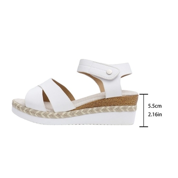 Παραθαλάσσια σανδάλια με σφήνο τακούνι και χοντρή σόλα, με ένα λουρί και ελαστικό λουρί (Άνω: συνθετικό δέρμα; Εσωτερικό: PU; Σόλα: TPR; Σεζόν: Άνοιξη 2025)