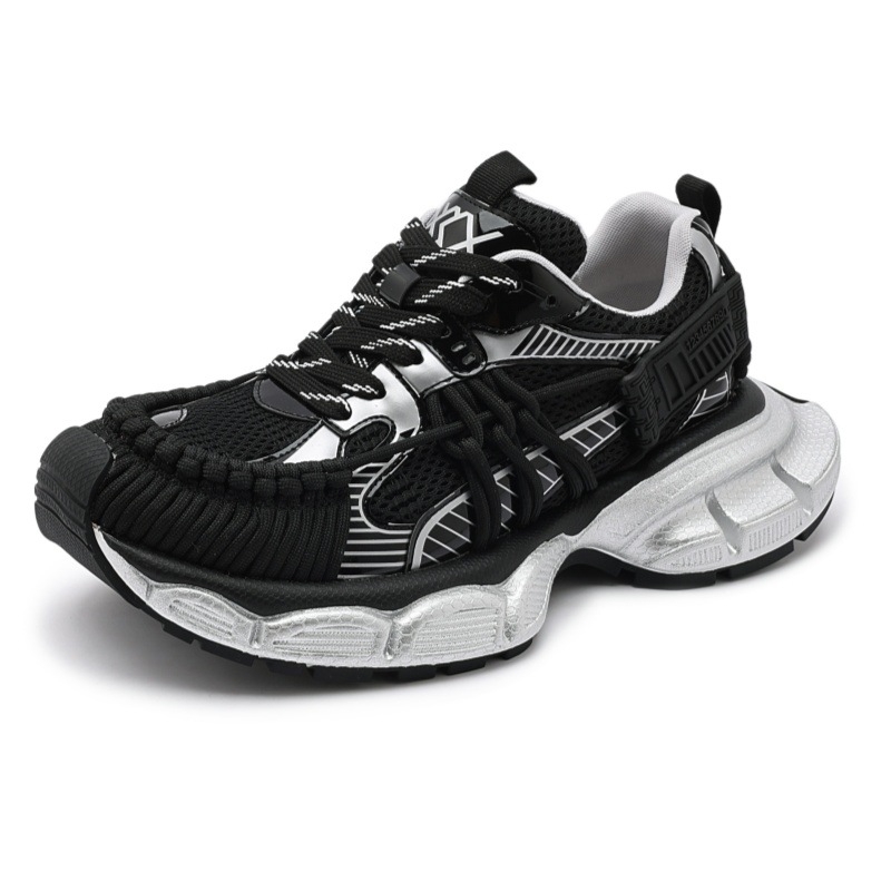 Muške tenisice tipa dad shoes sa debelim retro potplatom, prozračnim mrežastim gornjim dijelom, gornji dio od mikrovlakana, gumena potplata, prednje vezanje, okrugli vrh