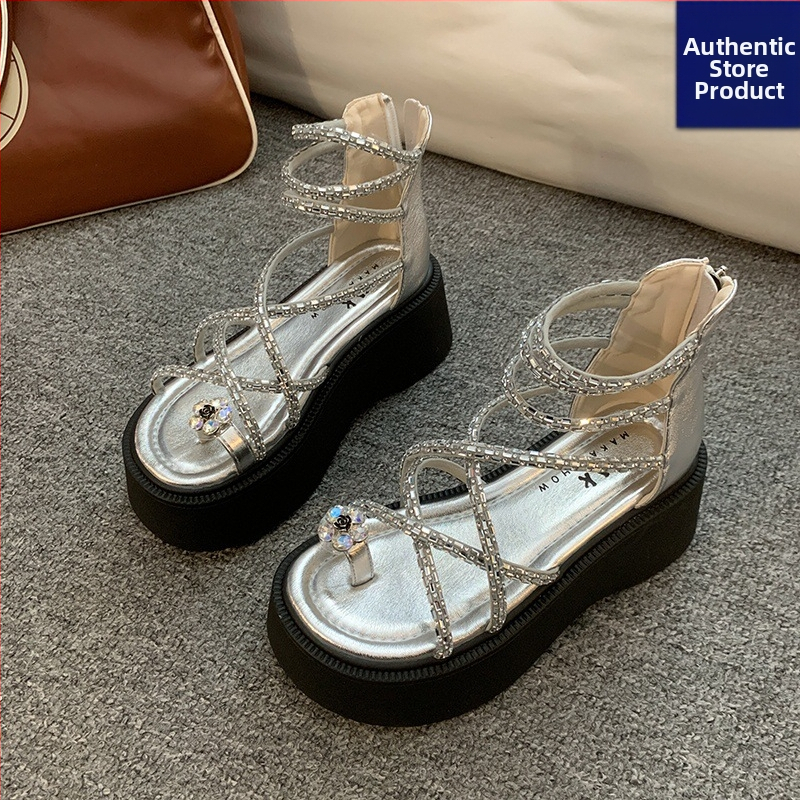 Γυναικείες σανδάλια με μία λουρί, ανοιχτό δάκτυλο, στρογγυλή μύτη, χαλαρό στυλ, PU επάνω μέρος, PU σόλα, Καλοκαίρι 2025