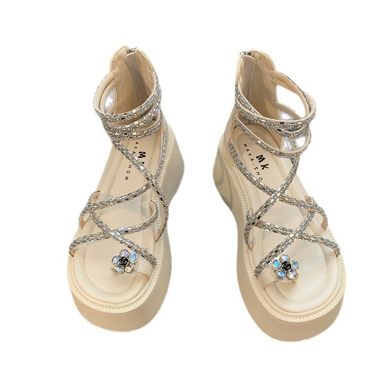 Γυναικείες σανδάλια με μία λουρί, ανοιχτό δάκτυλο, στρογγυλή μύτη, χαλαρό στυλ, PU επάνω μέρος, PU σόλα, Καλοκαίρι 2025