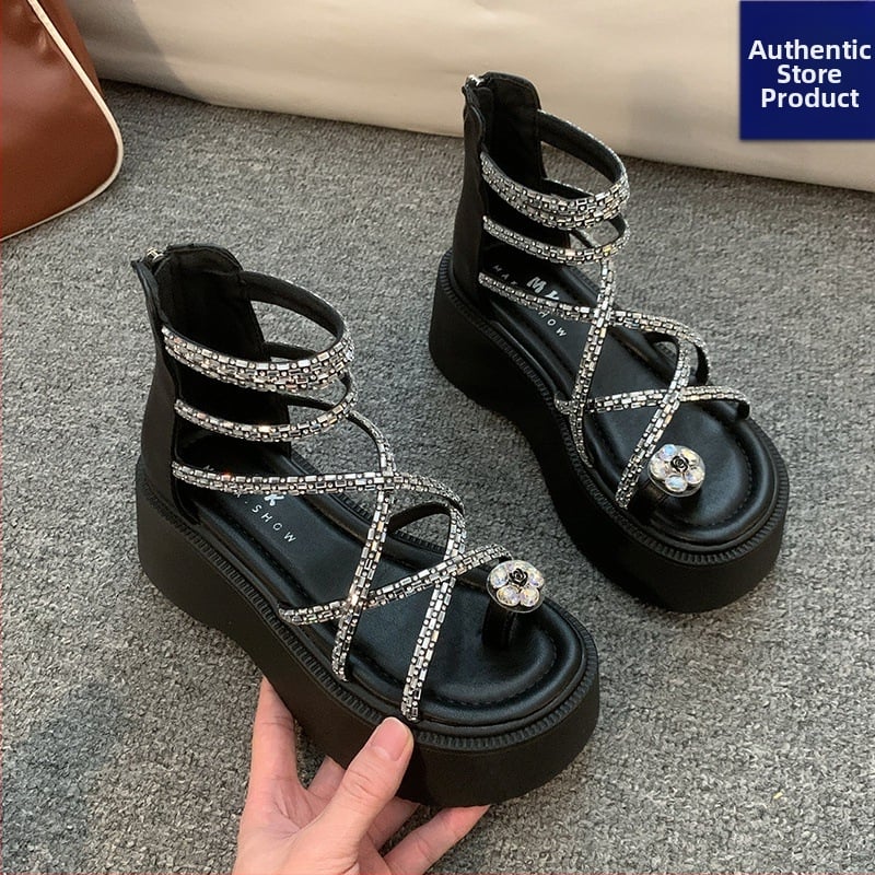 Γυναικείες σανδάλια με μία λουρί, ανοιχτό δάκτυλο, στρογγυλή μύτη, χαλαρό στυλ, PU επάνω μέρος, PU σόλα, Καλοκαίρι 2025