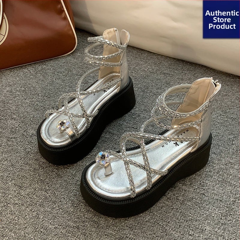 Γυναικείες σανδάλια με μία λουρί, ανοιχτό δάκτυλο, στρογγυλή μύτη, χαλαρό στυλ, PU επάνω μέρος, PU σόλα, Καλοκαίρι 2025