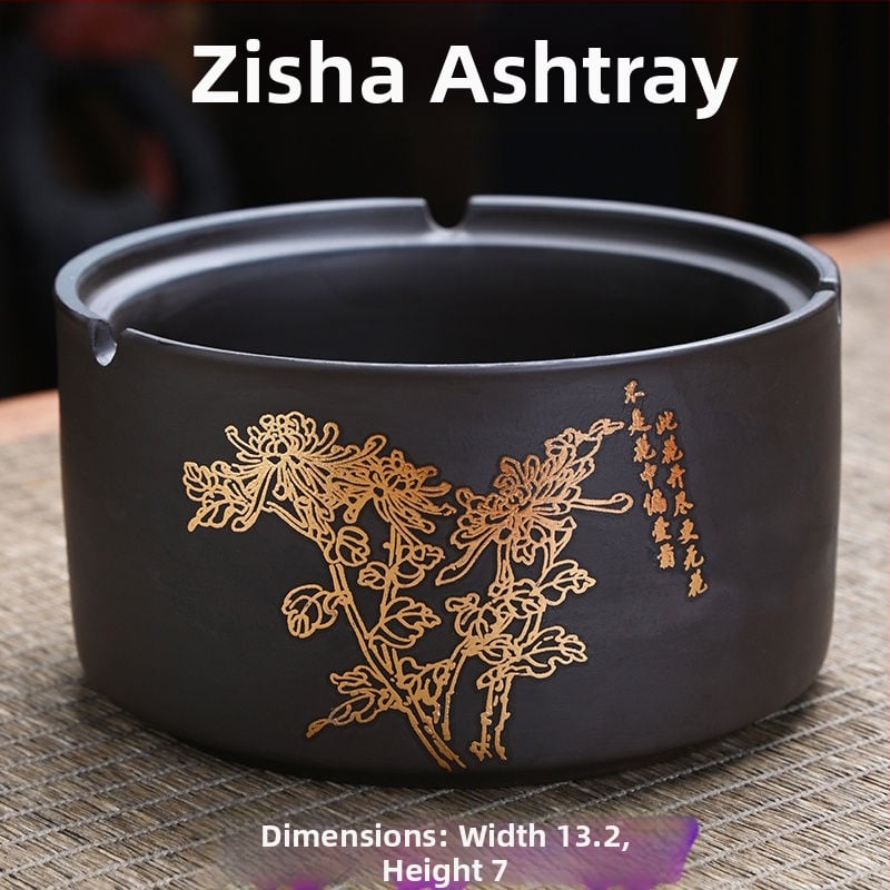 Керамичен пепелник с капак, гравиран, модел: стандартен, марка Kuncheng